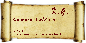 Kammerer Györgyi névjegykártya