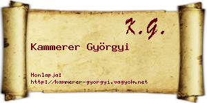 Kammerer Györgyi névjegykártya